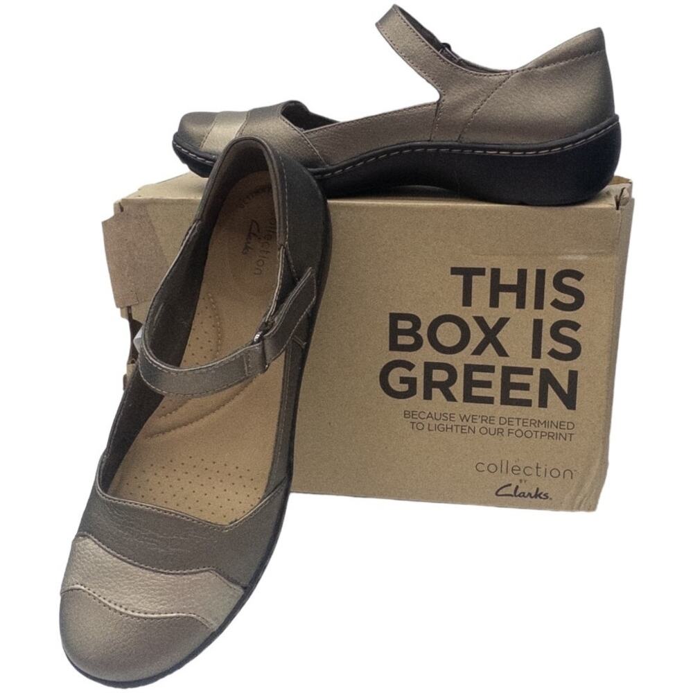 Clarks Metallic Cora Abby Mary Jane Flats 7.5 Women's
